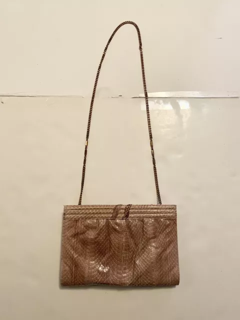 Vintage Ladies Women’s Mary Ann Rosenfeld Snakeskin Leather Hand Purse (Clutch)