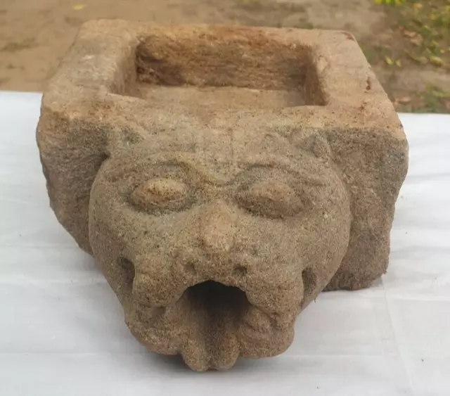 Bol à eau en pierre de sable antique, figurine originale sculptée à la main