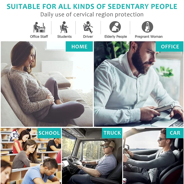 Memory Foam  Neck Pillow Lumbar Back Support Cushion Car Seat Office Chair