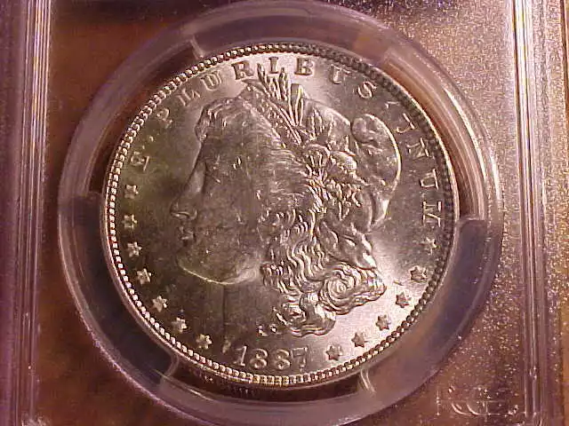 1887 Morgan Sliver dollar -PCGS CERTIFIED - BLAST WHITE - BEAUTIFUL COIN!