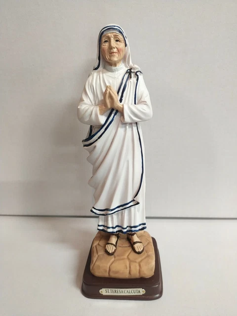 Statua Madre Teresa di Calcutta cm 20 (7.87) in polvere di marmo - Ovunque Proteggimi