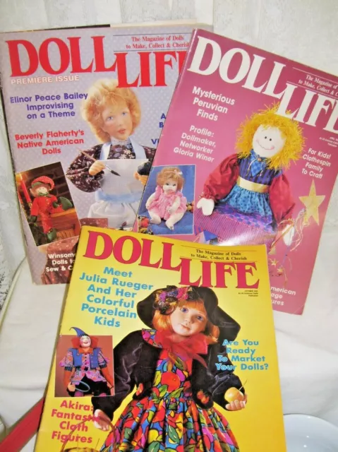 Doll Life Magazine Set of Three 1991-1993