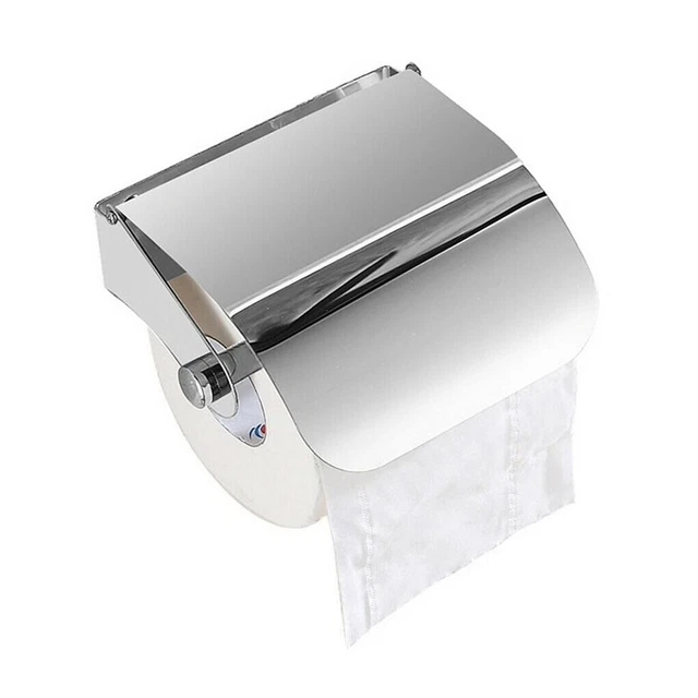 Armario brillante inodoro soporte de rodillos porta pañuelos plata impermeable