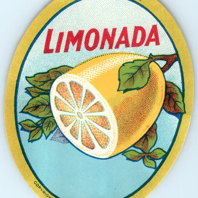 Vtg Limonada Lemonade Paper Label Duckworth Essences Manchester Sparkling C32