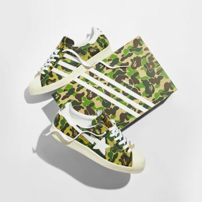 BAPE X ADIDAS Abc Camo Firebird Shark 