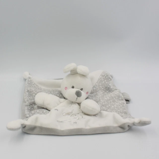 Doudou plat lapin blanc gris KIABI SIMBA TOYS - 16359