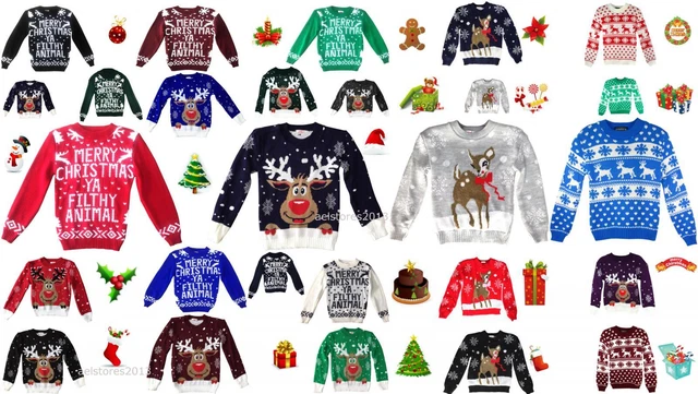 Maglione Natale Bambini Bambini Natale Ragazze Ragazzi Retro Rudolph Maglione Inverno Top
