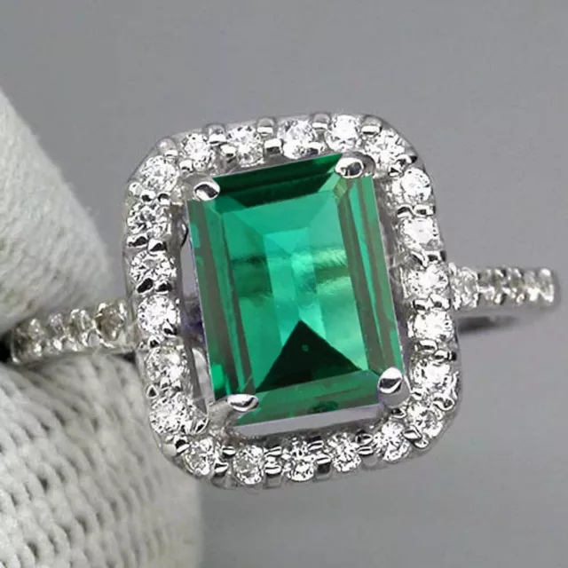 1.85 CARAT NATURAL Zambian Emerald IGI Certified Diamond Ring In 14KT ...