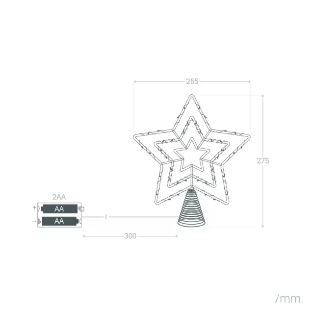 Estrella LED para Árbol de Navidad Metal con Batería Jaione 2