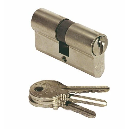 Cylindre De Porte Vachette A2P* – Bouton 40xB50 – Laiton Nickelé (4 Clés)
