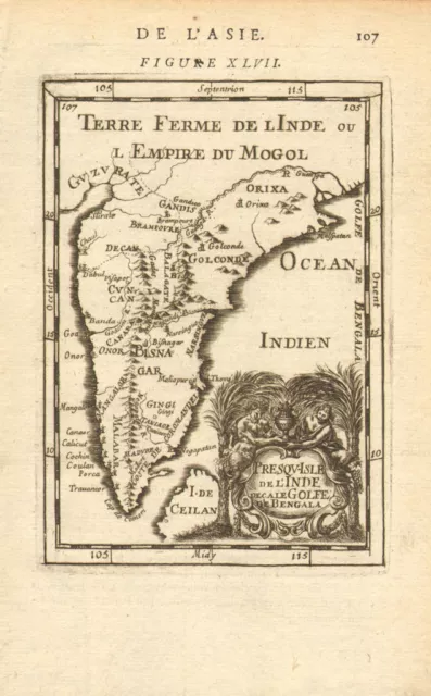 INDIA. Moghul Mogul Mughal Empire. Goa Kochi Chaul &c. MALLET 1683 old map