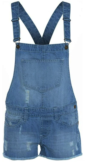 Girls Kids Denim Dungaree Pinafore  Monika Jumpsuit Stretch Jean Short Dress New