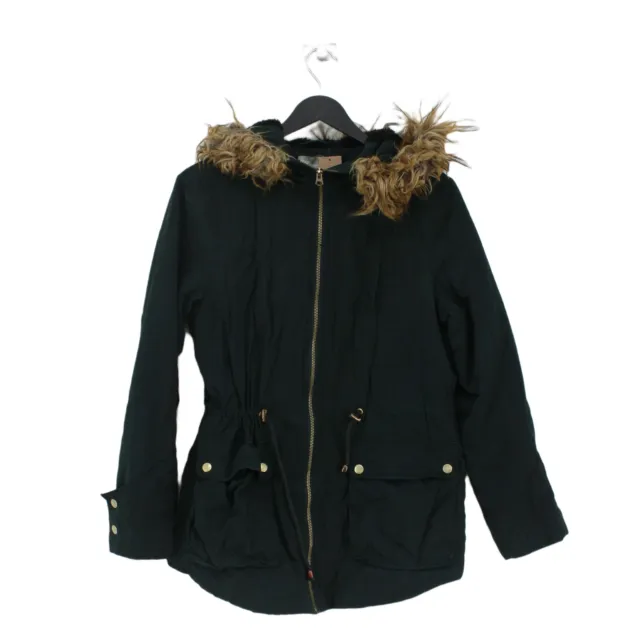 Asos Women's Coat UK 10 Black Polyester with Elastane, Nylon, Other Overcoat