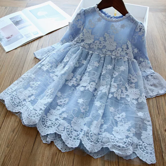 Childrens Toddlers Kids Girls Floral Embroidered Cute Spring Summer Casual Dress
