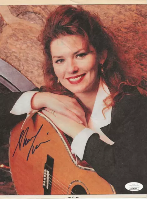 Shania Twain REAL hand SIGNED Young Mag Pinup Photo JSA COA Autographed Country