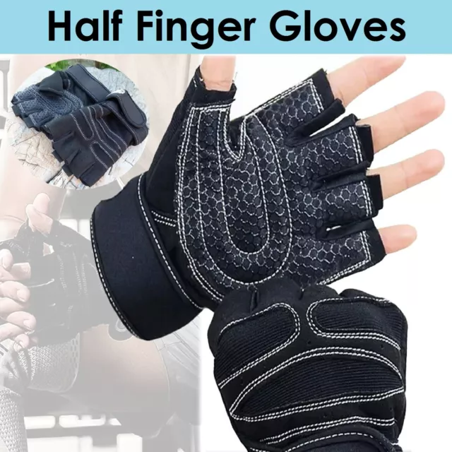 Cycling Gloves Breathable Half Finger Gloves Bike Anti Slip Fingerless Gloves AU