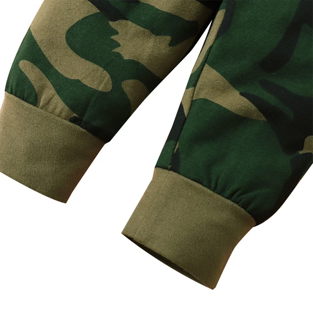 Cappello Pantaloni Romper Stampati Lettera Mimetica Neonato Bambini Set Abbigliamento Abbigliamento 3pz 10