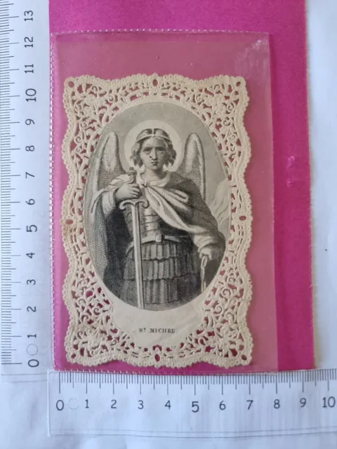 6025 - Santino Merlettato Holy Card San Michele Originale