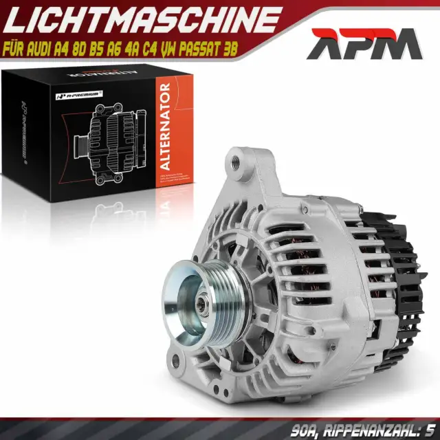 Lichtmaschine Generator 90A für Audi A4 8D B5 A6 4A C4 VW Passat 3B 1.6 1.8 2.8