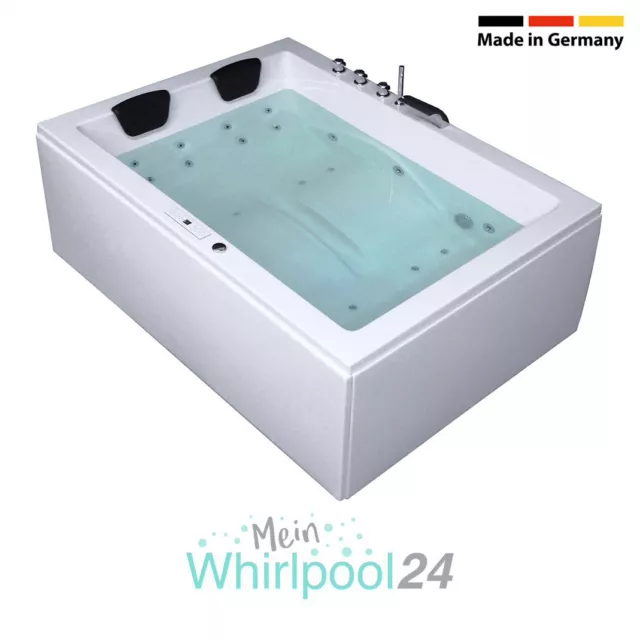 Whirlpool 2 Personen Rechteck Badewanne Eckwanne - Sylt Premium | Whirlwanne