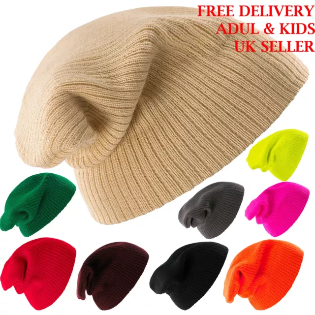 Gorro de Punto Cálido Invierno Lana Unisex Hombre Mujer Esquí Infantil 1