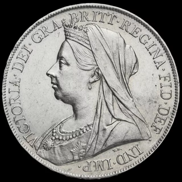 1900 Queen Victoria Veiled Head Silver LXIV Crown, G/EF