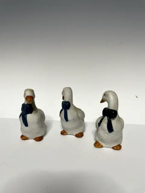 Lot 3 Vintage White Goose Geese Decorative Farm Decor