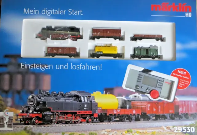 Märklin 29530 H0 Starter Set Steam With Freight Train Tracks Trafo Digital Boxed