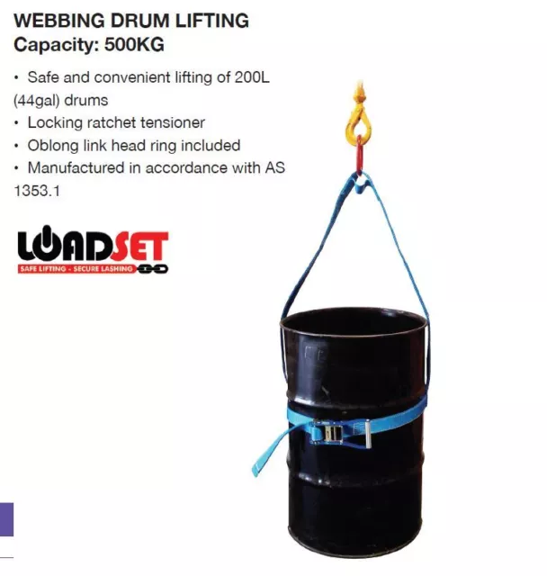 0.5T Webbing Drum Lifter drum lifting sling barrel lifter 500kg WLL