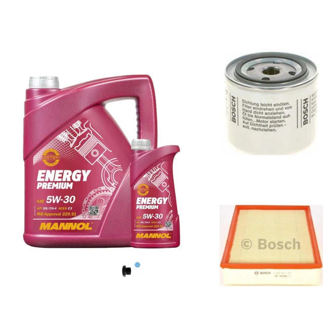 Bosch Pacchetto di Ispezione 6. L mannol Energy Premium 5W-30 per . Volvo 940 II
