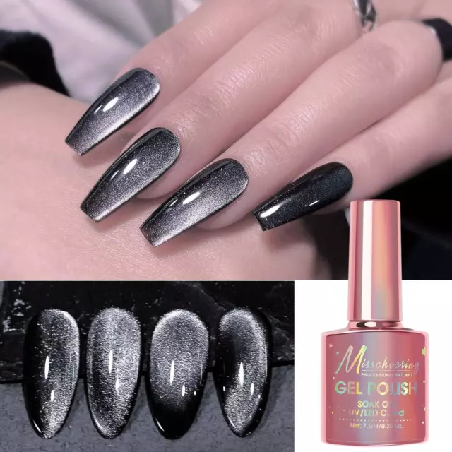 Magnetic Cat Eye Gel Glitter Nail Polish Semi Permanent Soak Off UV Gel Crystal