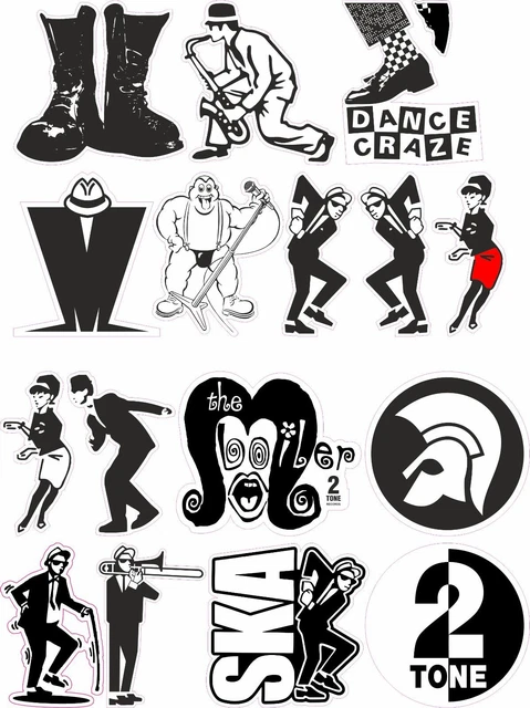 X24 Ska Vinyl Stickers Retro Skinhead Laptop Specials 2 Tone Beat Madness Mods - Foto 8