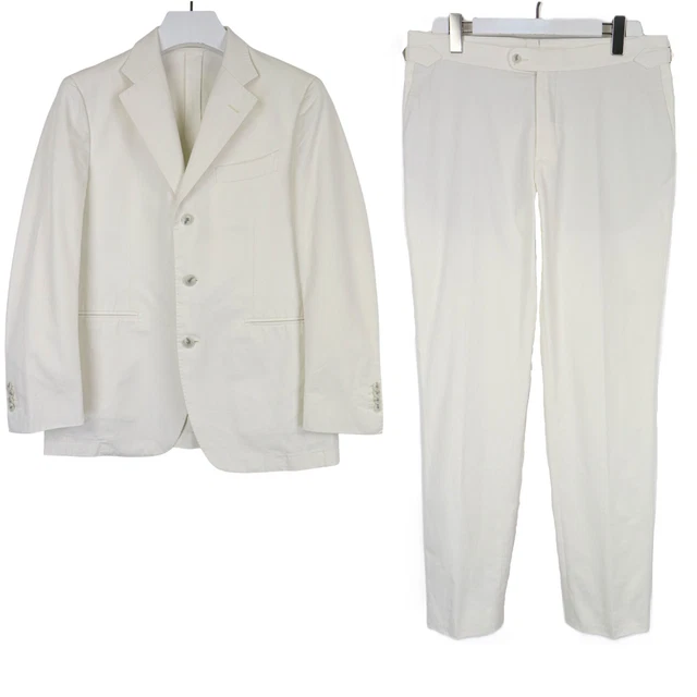 SUITSUPPLY COSTUME HOMMES Jort UK36R Gris Rayé Laine Cachemire 2 Pièce
