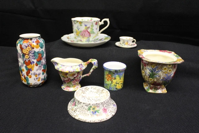 Vintage 9 Pc Mix Lot Royal Winton/Albert/Crown/Ducal/Foley CHINTZ China, England