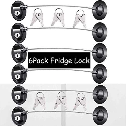 6 Pack Refrigerator Locks with 12 Keys,Child Safety Fridge Lock,Refrigerator ...