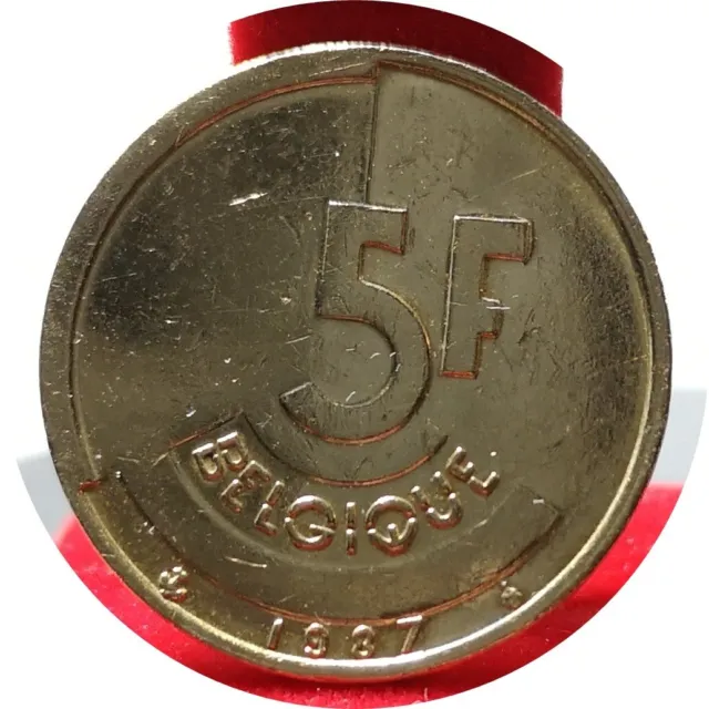 Monnaie Belgique - 1987 - 5 francs - Baudouin Ier en Français