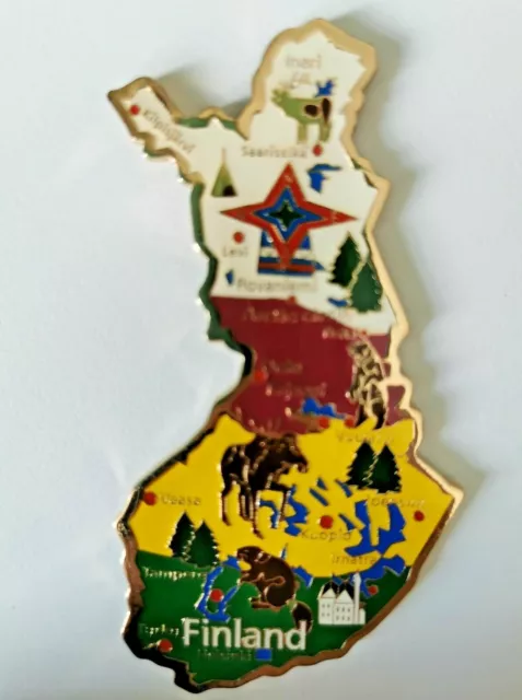 Finland Map Metal Tourist Holiday Travel Souvenir Collectable Gift Fridge Magnet