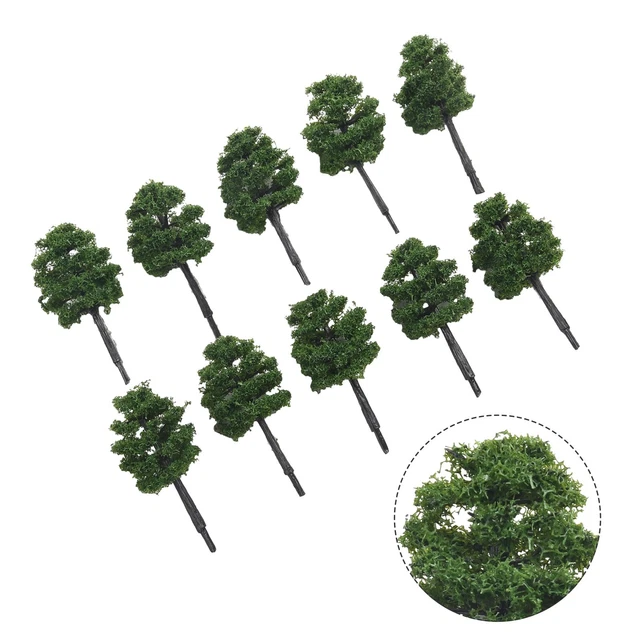 Décorez votre parc de jardin avec 10 x 5 cm d'arbres modèles réduits de train