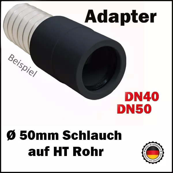 Adapter Absaugschlauch 50 mm auf HT Rohr - Werkstattabsaugung Schnellkupplung