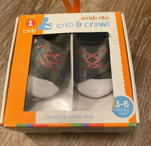 Stride Rite Crib & Crawl Shoes Navy Tiny Sports Star 3-6 mos New Open Box