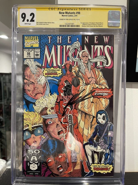 The New Mutants #98 CGC 9.2 (Marvel, Deadpool) ROB LIEFELD SIGNED 🔥