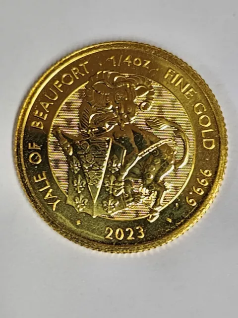 Royal Mint Tudor Beasts Yale of Beaufort 2023  1/4 oz 999.9 Gold Bullion