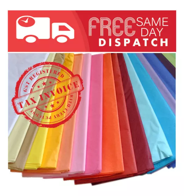 COLOUR TISSUE PAPER 17 GSM GIFT WRAPPING CRAFT 750x500mm ECO FRIENDLY