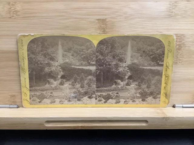 C. 1880s J.F. Jarvis Stereoview Of Oak Hill Cemetary, Washington, D.C.