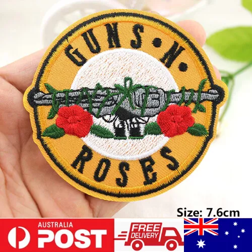 1pc GUNS N ROSES Band Patch Embroidered Cloth Applique Badge Iron Sew On