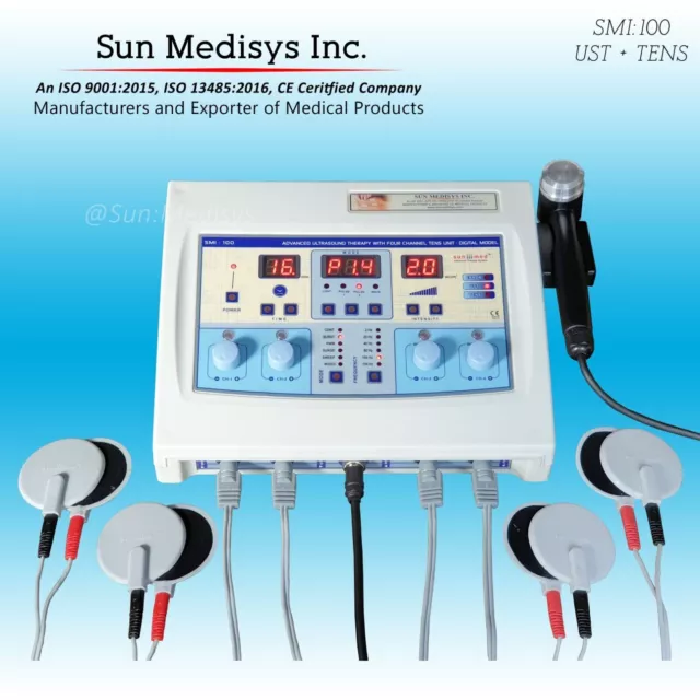 Combined 1 MHz Ultrasound Therapy and 4 Channel Electrotherapy Machine Unit