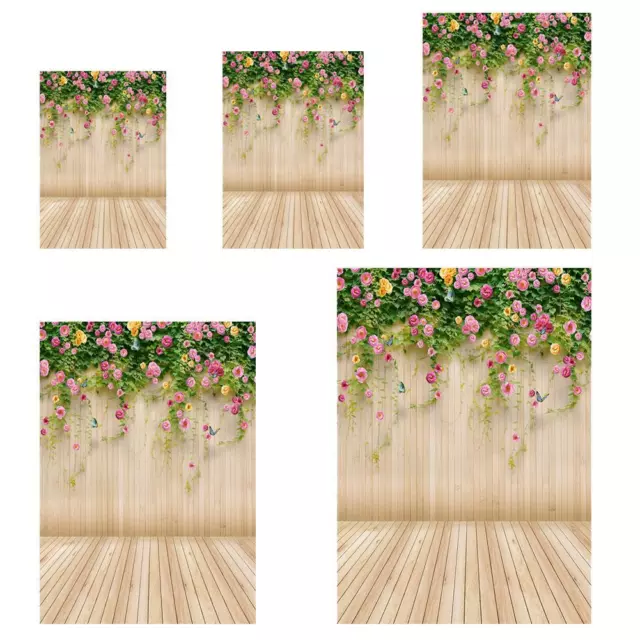 Wooden Planks Flower Photography Background Cloth Backdrop Studio Photo Decor