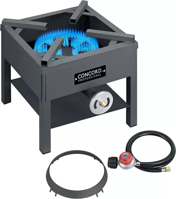 Professional Single Banjo Wok Burner with Stand. up to 270,000 BTU. Great for Ho