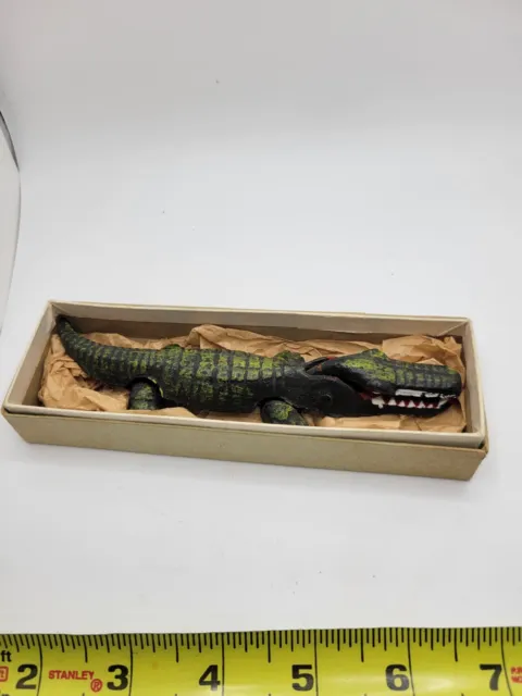 1950s Cast Iron Alligator Art Deco Hand Painted In Occuiped Japan Orginal Box