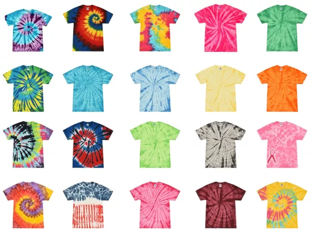 Multi-Color Tie Dye T-Shirts Adult SM - XXXXXL 100% Cotton Colortone